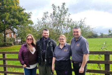 Photo (L-R) – Vicky and Ben Ellis, Karen and Mark Gatenby Chocolate demonstration at Spring House Farm Shop.
